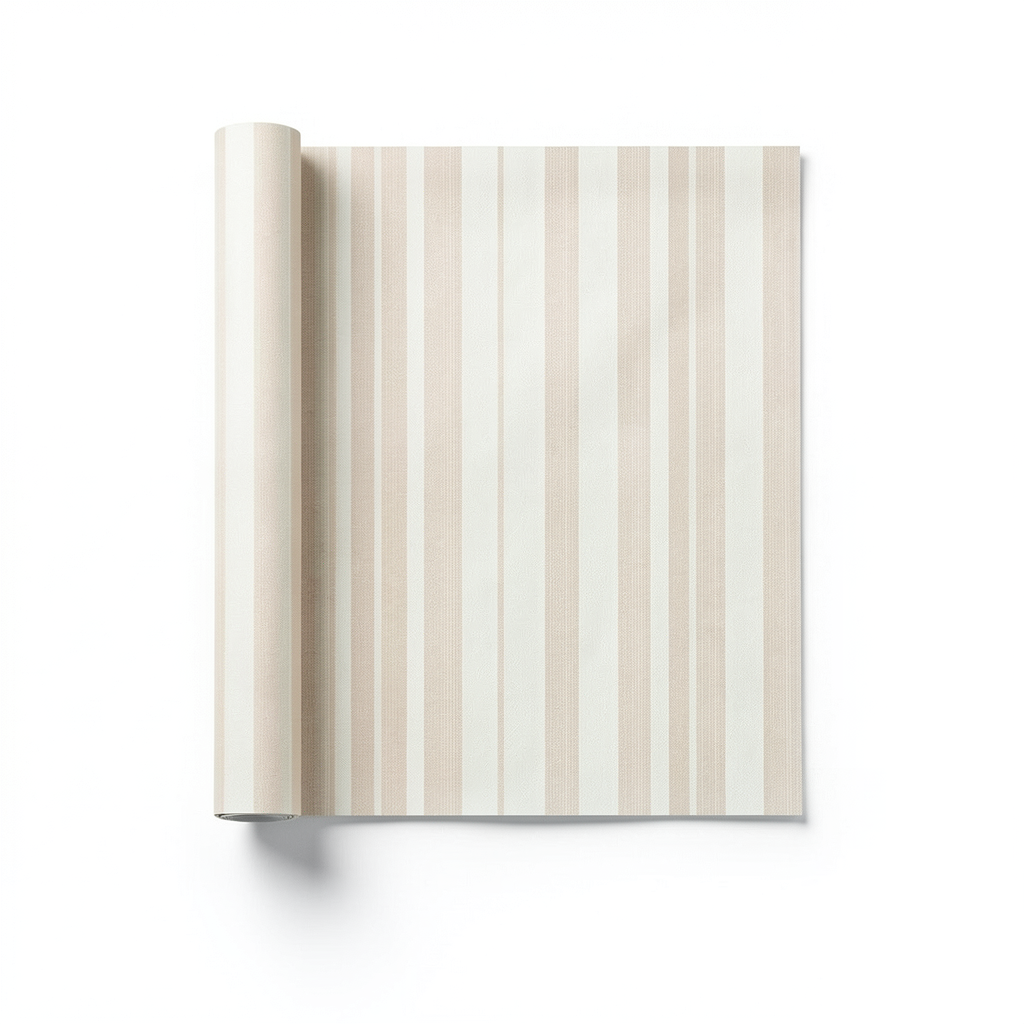 Italian Wallpaper Striped Design Light Beige, Size 10mx0.73m, Model 57170