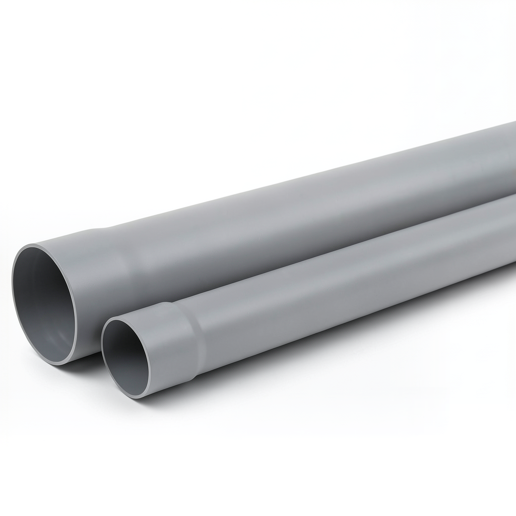 UPVC Pipe SDR 33 Nominal Pressure 8 Bar Size 140 mm Thickness 4.3 mm Grey Color