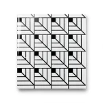 بلاط ارضيات بورسلان لماع مقاس 60 ×60 سم، لون أبيض مع اسود، موديل بونتيسي