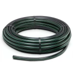 لفة أنابيب HDPE ضغط 6 بار PE 80 قطر خارجي 125 مم SDR 22 أسود مع خطوط خضراء