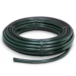 لفة أنابيب بلاستيك HDPE ضغط 6 بار PE 80 قطر خارجي 75 مم SDR 22 أسود مع خطوط خضراء