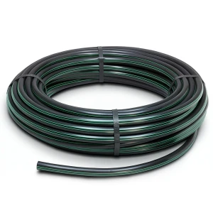 HDPE Plastic Coil Pipe PN 6 Bar PE 80 OD 75 mm SDR 22 Black with Green Stripes