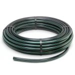 لفة أنابيب HDPE ضغط 6 بار PE 80 قطر خارجي 90 مم SDR 22 أسود مع خط أخضر