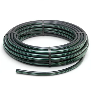HDPE Plastic Coil Pipe Nominal Pressure 6 Bar PE 80 90 mm SDR 22 Black/Green