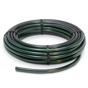 HDPE Plastic Coil Pipe PN 6 Bar PE 80 OD 110 mm SDR 22 Black with Green Stripes
