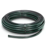 لفة أنابيب بلاستيك HDPE ضغط 10 بار PE 80 قطر خارجي 32 مم SDR 13.6 أسود مع خطوط خضراء