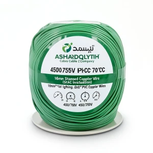 16mm Stranded Copper Wire 450/750V PVC 70°C Insulation Green | Asharqiyah Cables Company for Industry