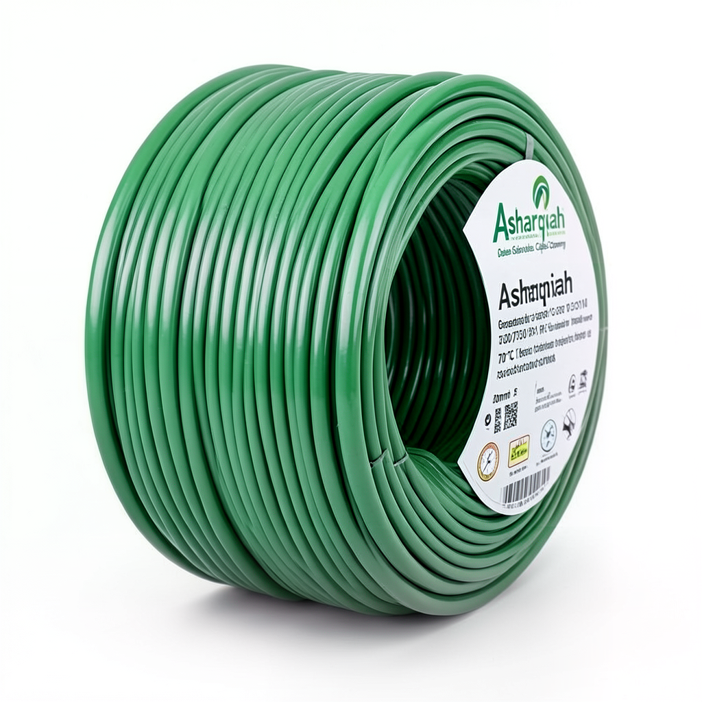 سلك كهرباء مجدول 70 مم2 450/750 فولت عزل PVC 70°C لون أخضر | شركة كابلات الشرقية للصناعة