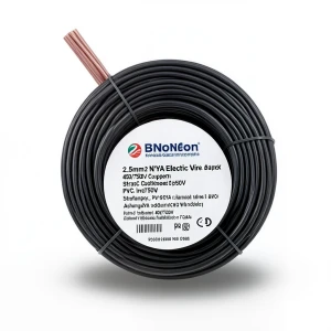 2.5mm2 NYA Electric Wire 450/750V, Stranded Copper, PVC 90°C Insulated, Black | Asharqiyah Cables Company for Industry