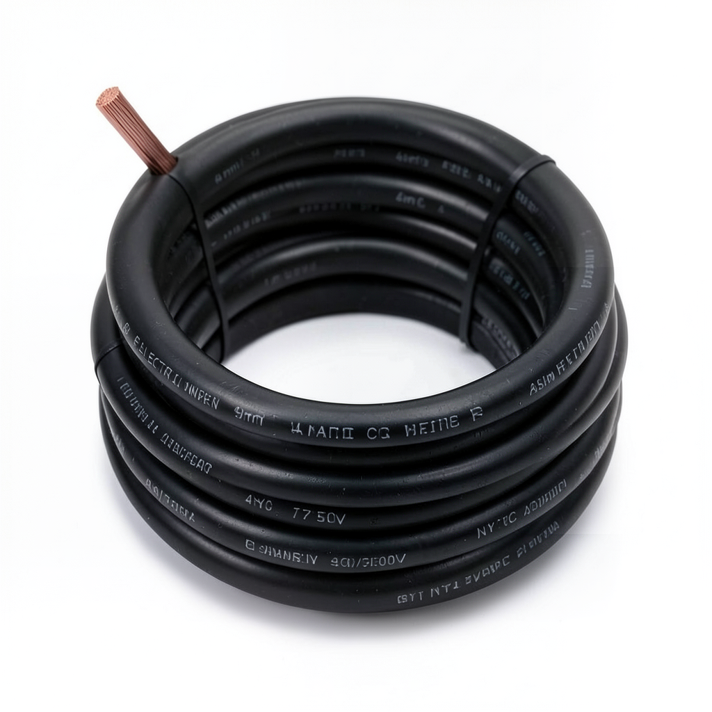 لفة سلك 4 ملم NYA كهربائي 450/750 فولت، نحاس مجدول، عزل PVC 90°C، اسود | شركة كابلات الشرقية للصناعة