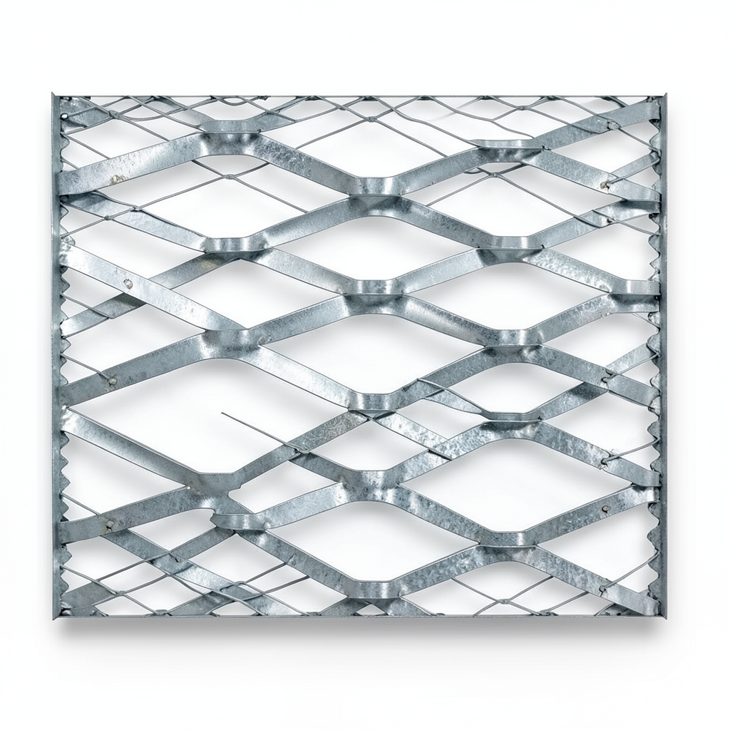 Galvanised Steel Expanded Metal Mesh Bahri Thickness 1.7 mm Width 1.22 m Length 1 m