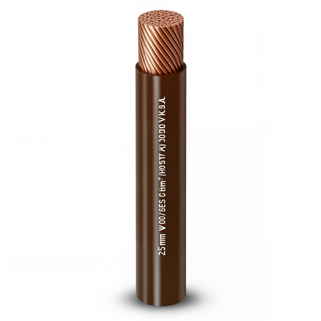 25mm2 Wire 450/750V, Flexible Copper Conductor, Heat Resistant PVC Insulation 1.2mm Thickness, Brown | Al Fanar