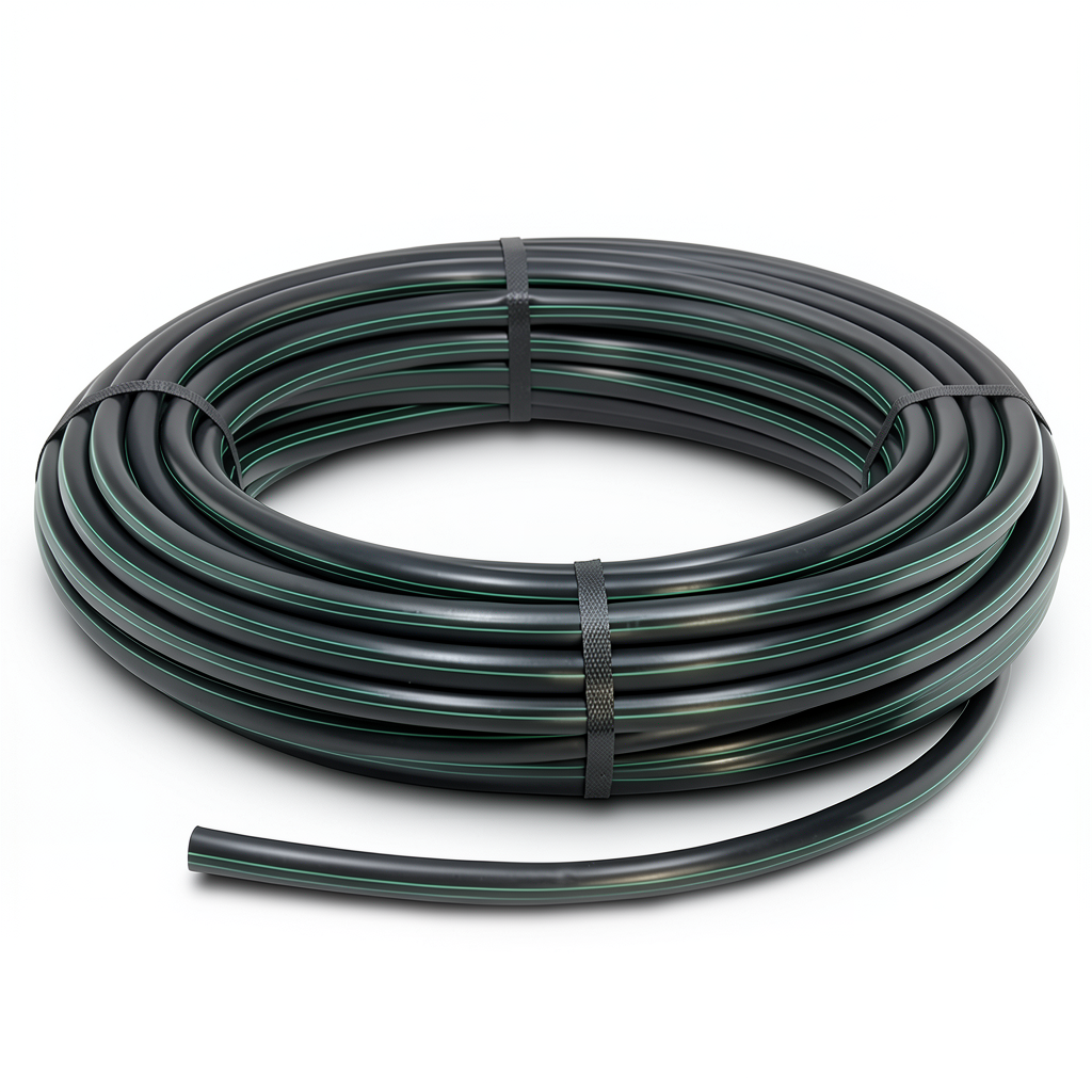 HDPE Plastic Coil Pipe PN 4 Bar PE 80 75 mm SDR 33 Black