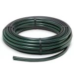 لفة أنابيب HDPE ضغط 10 بار PE 80 قطر خارجي 63 مم SDR 13.6 أسود مع خط أخضر