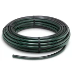 لفة أنابيب بلاستيك HDPE ضغط 10 بار PE 80 قطر خارجي 90 مم SDR 13.6 أسود مع خطوط خضراء