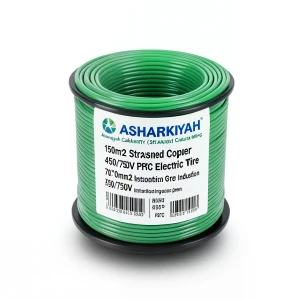 سلك كهرباء مجدول 150 مم2 موصل نحاس 450/750 فولت عزل PVC 70°C لون أخضر | شركة كابلات الشرقية للصناعة