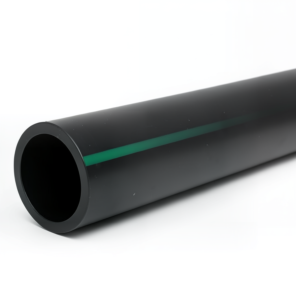 HDPE Polyethylene Pipe Pressure 4 Bar PE 80 Size 630 mm SDR 33 Black
