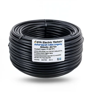 2.5mm2 NYA Electric Wire 450/750V, Stranded Copper, PVC 90°C Insulated, Black | Asharqiyah Cables Company for Industry