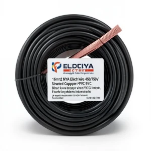 سلك كهرباء 16 مم2 NYA 450/750 فولت، نحاس مجدول، معزول PVC 90°C، اسود | شركة كابلات الشرقية للصناعة