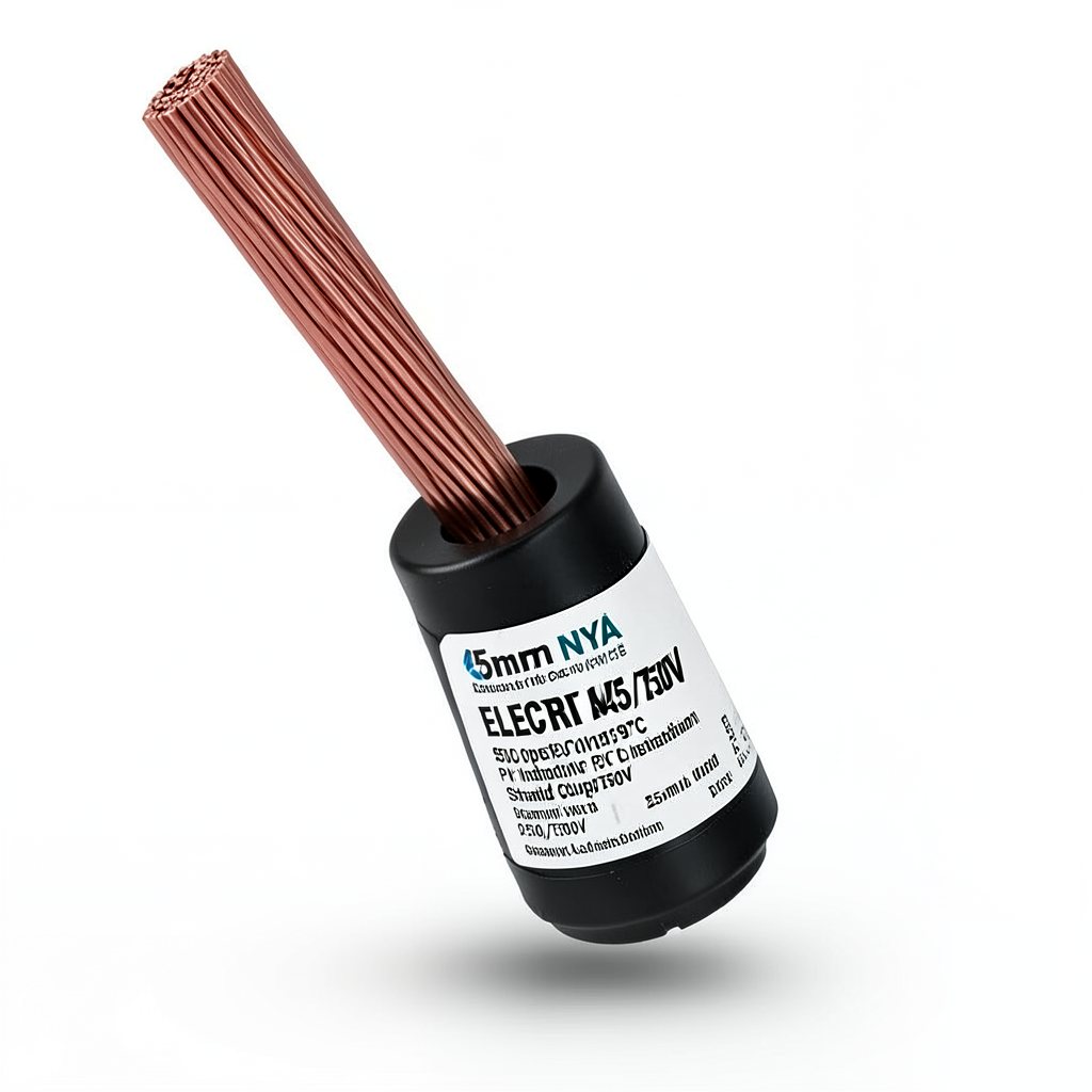 25mm NYA Electric Wire 450/750V, Stranded Copper, PVC 90°C Insulation, Black | Asharqiyah Cables Company for Industry