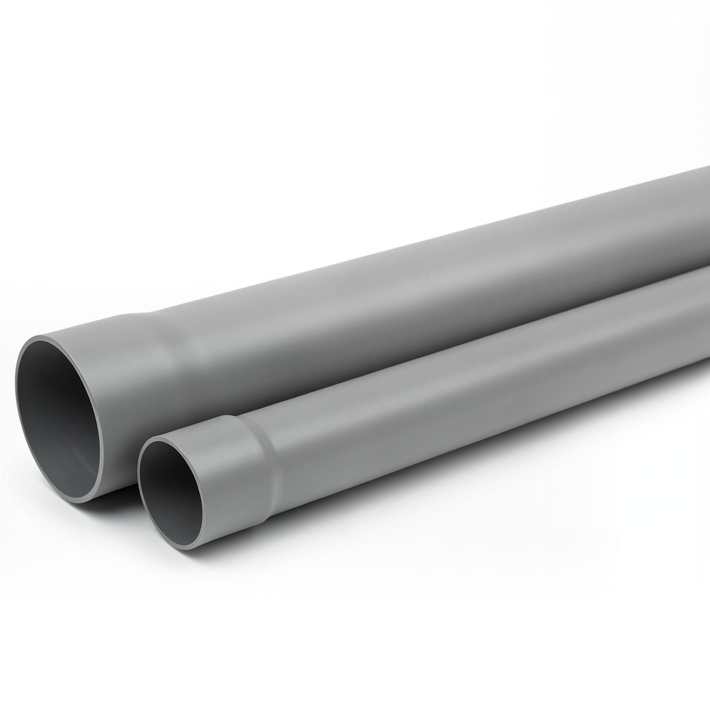 UPVC Pipe SDR 33 PN 8 Bar Size 180 mm Thickness 5.5 mm Gray Color