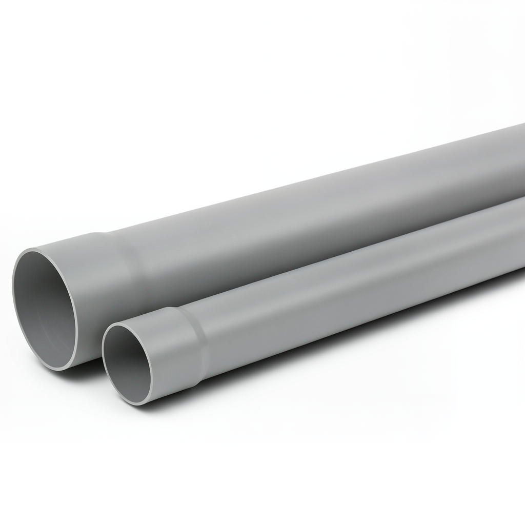 أنابيب UPVC ضغط 8 بار SDR 33 مقاس 225 mm سمك 6.9 mm لون رمادي