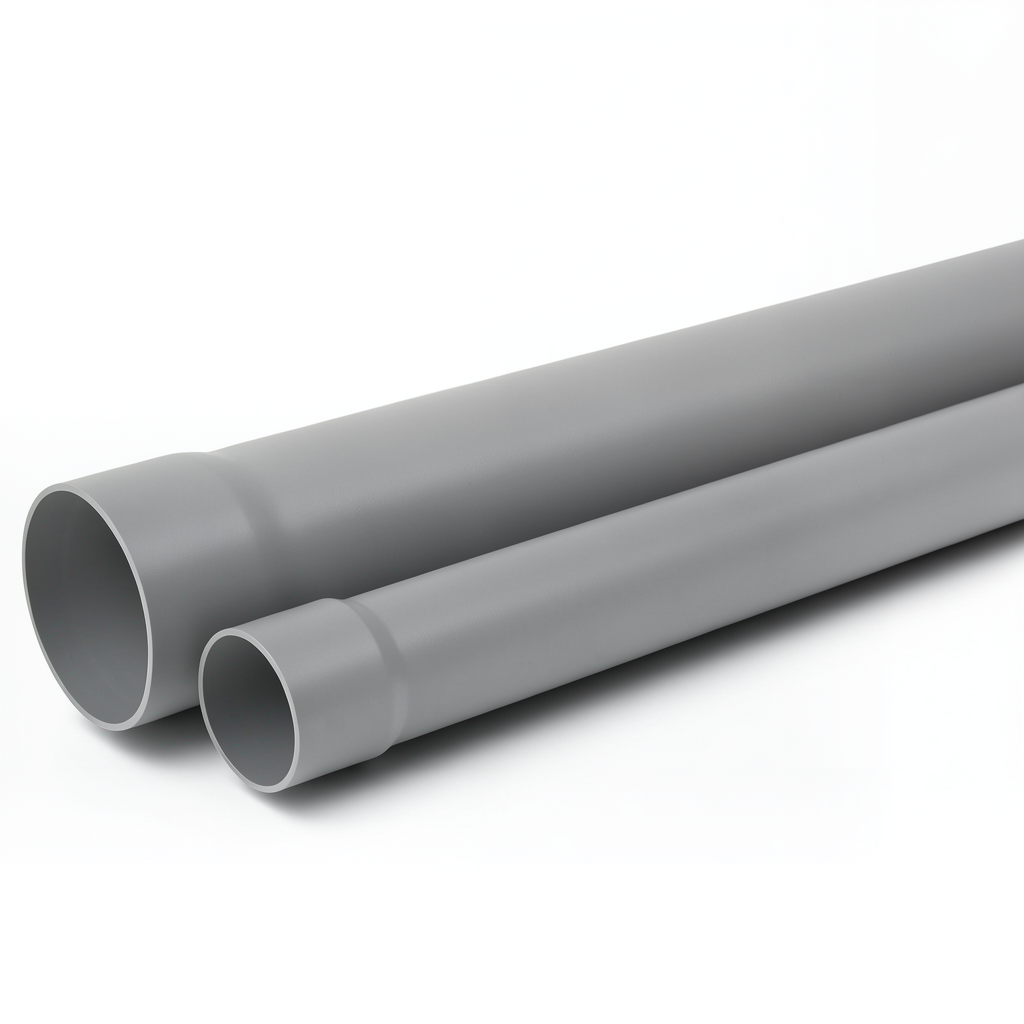 UPVC Plastic Pipe SDR 33 Nominal Pressure 8 Bar Size 250 mm Thickness 7.7 mm Gray Color