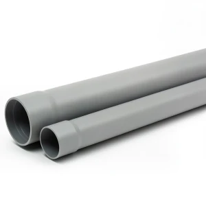 UPVC Plastic Pipe SDR 26 PN 10 Bar Size 140 mm Thickness 5.4 mm Gray Color