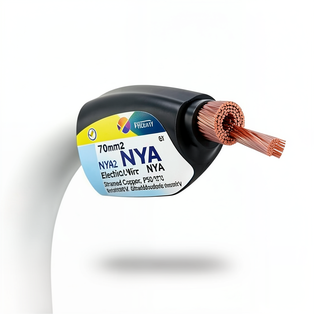 70mm2 NYA Electric Wire 450/750V, Stranded Copper, PVC 90°C Insulated, Black | Asharqiyah Cables Company for Industry
