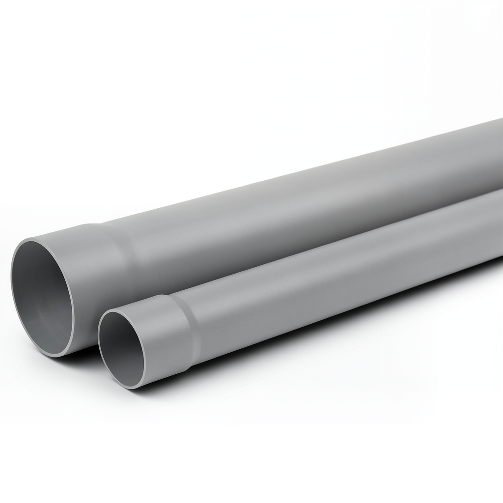 مواسير UPVC ضغط 10 بار SDR 26 مقاس 160 مم سمك 6.2 مم لون رمادي