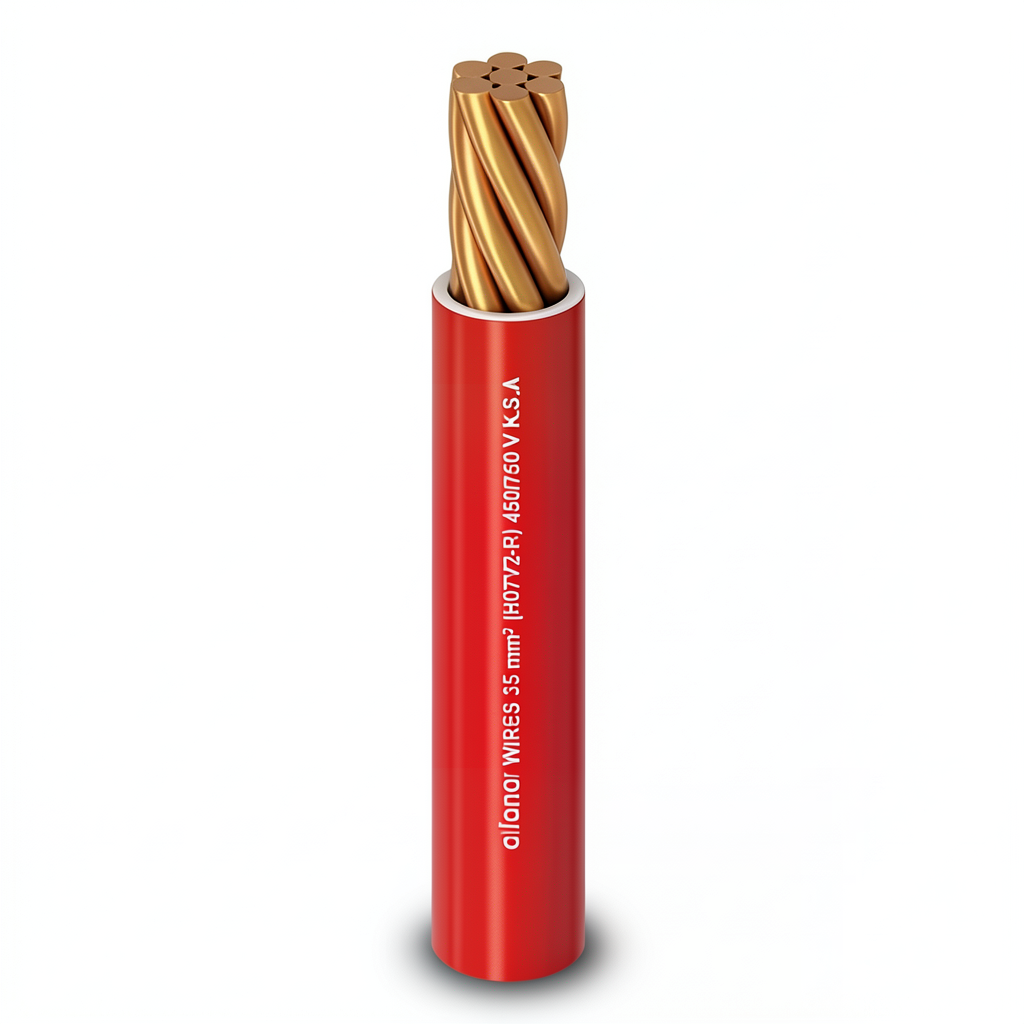 PVC Insulation Stranded Copper Electric Wire 35mm², 450/750V, Red | Al Fanar