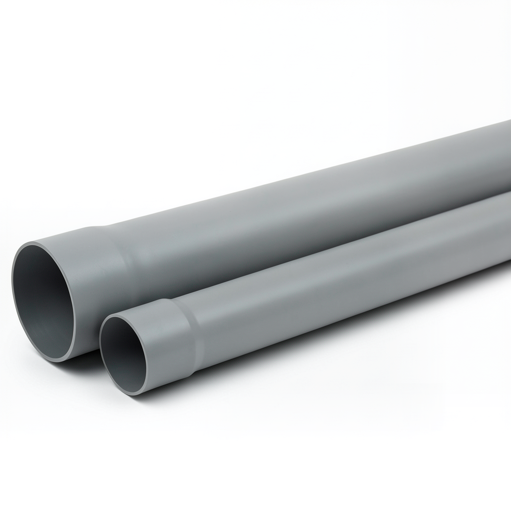أنابيب UPVC ضغط 10 بار SDR 26 مقاس 180 mm سمك 6.9 mm لون رمادي