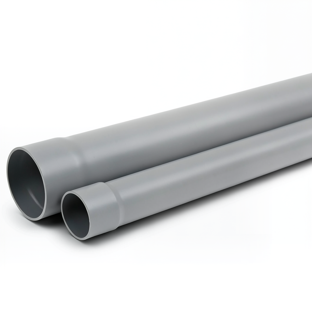 مواسير UPVC ضغط 10 بار SDR 26 مقاس 225 مم سماكة 8.6 ملم لون رمادي