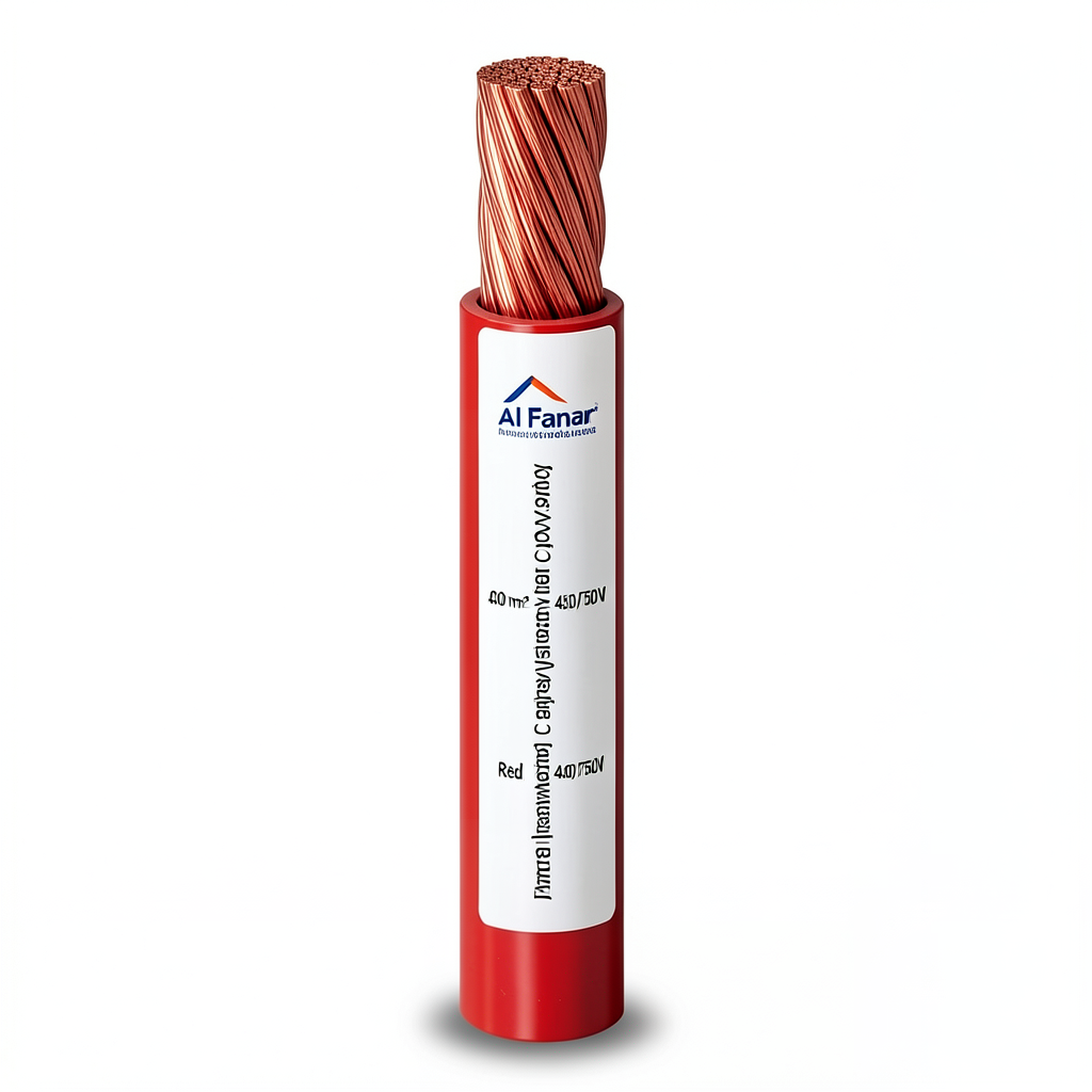 سلك مجدول نحاس عزل PVC مقاس 300 مم2 450/750 فولت، لون احمر | شركة الفنار