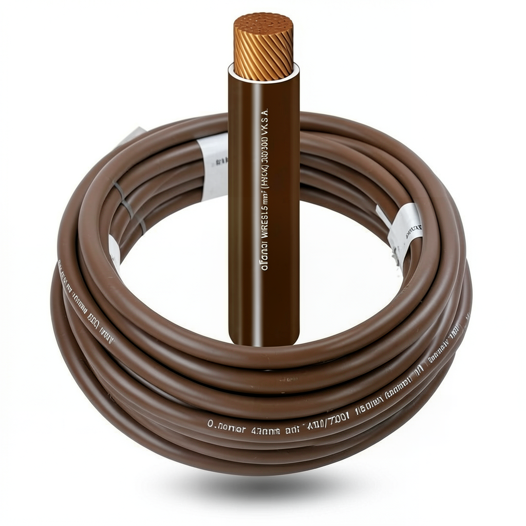 35mm Electric Wire 450/750V, Flexible Copper Conductor, 1.2mm Heat Resistant PVC Insulation, Brown | Al Fanar