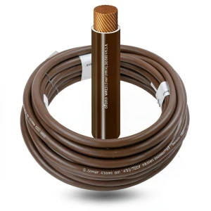 لفة سلك كهربائي 35mm جهد 450/750V، موصل نحاس مرن، عزل PVC مقاوم للحرارة سماكة 1.2mm، بني | شركة الفنار
