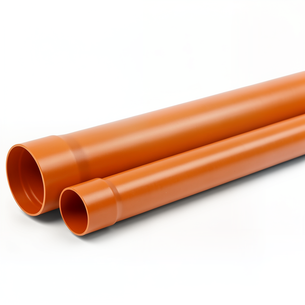 UPVC Pipe for Sewerage Systems PN 8 Bar Outside Diameter 75 mm Thickness 2.9 mm Orange Brown Color