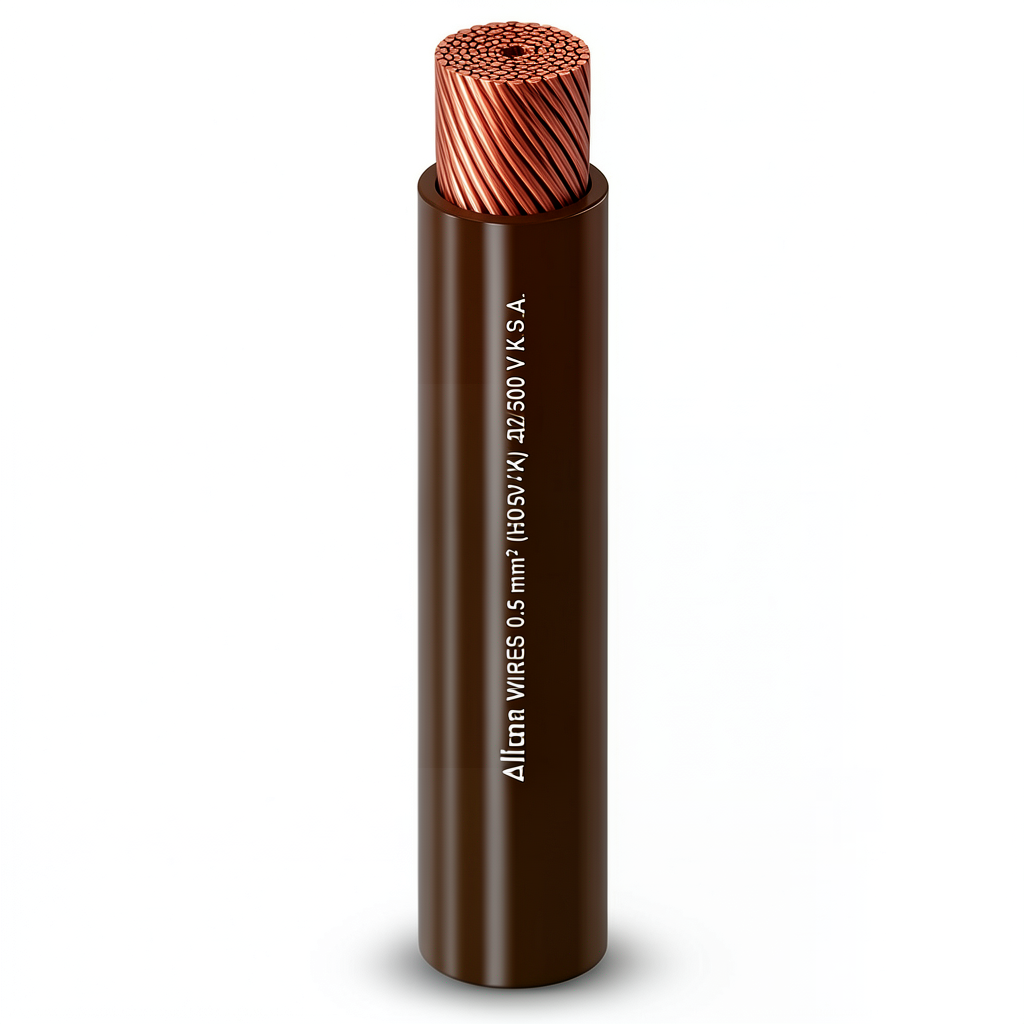 240mm2 Wire 450/750V, Flexible Copper Conductor, PVC Insulation 2.2mm Thick, Brown | Al Fanar