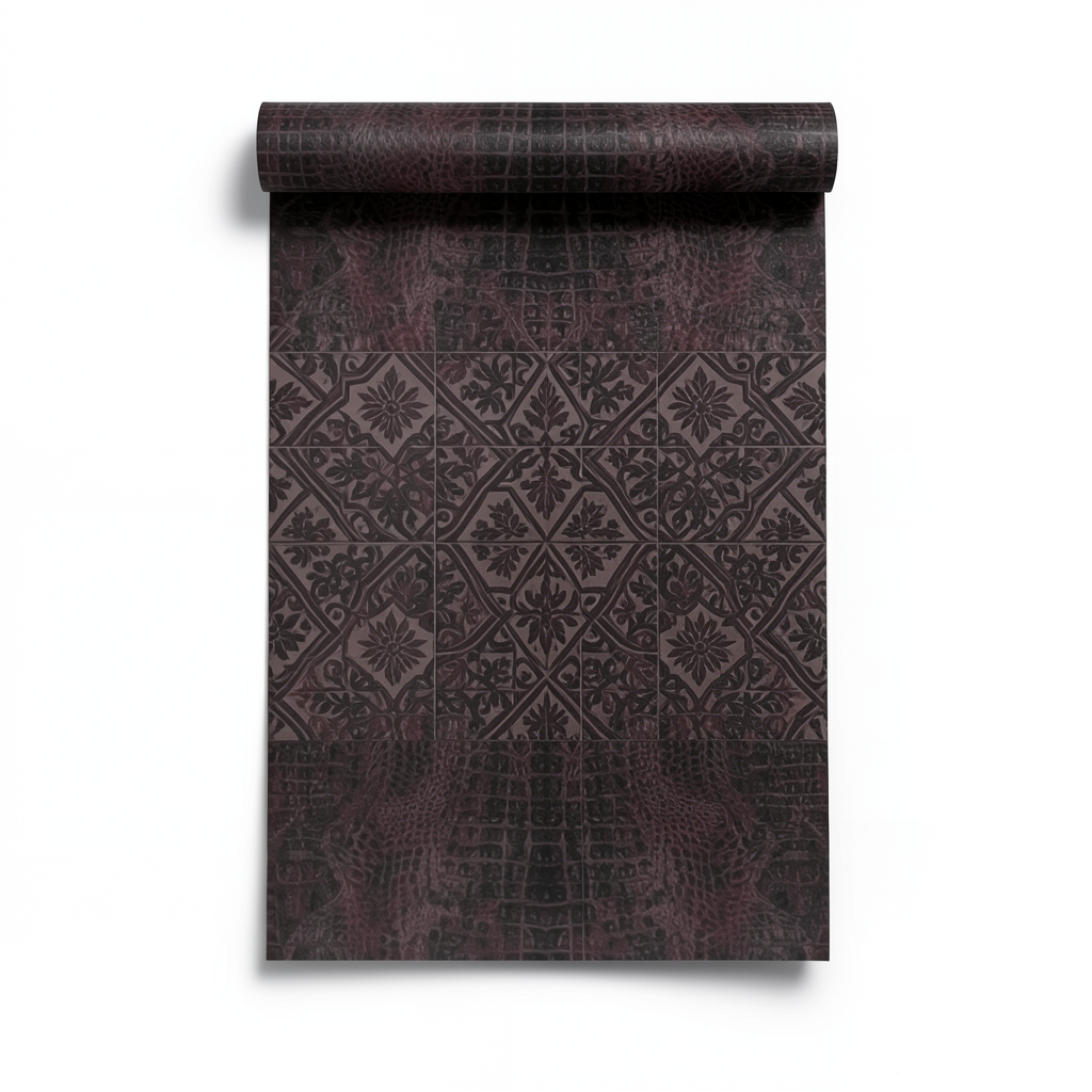 Dutch Patterned Wallpaper Size 10m x 0.53m, Dark Brown Color