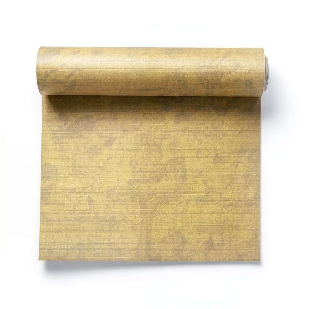 Italian Wallpaper Patterned Design Gold Color, Size 10m x 0.73m, Model 81166