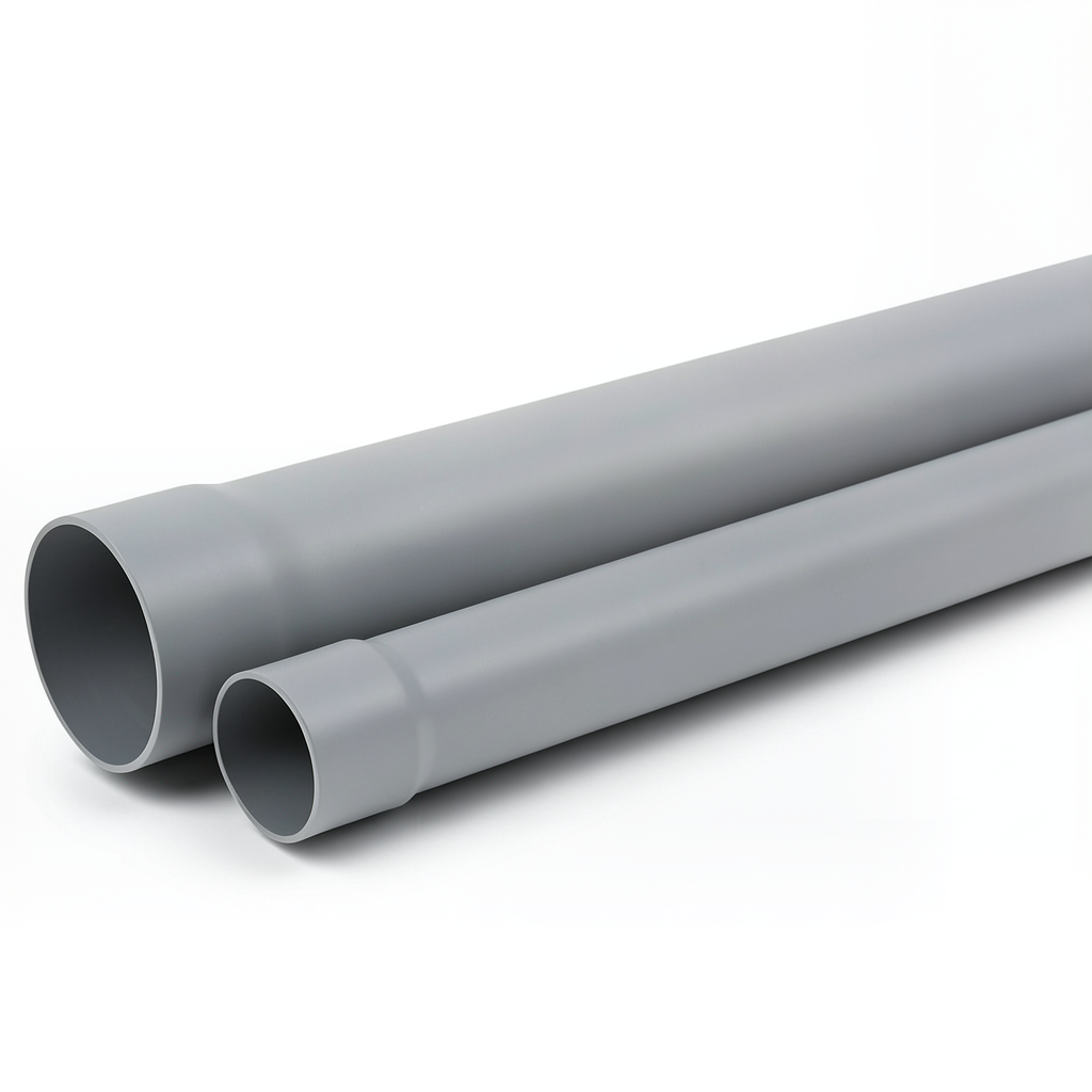 أنابيب UPVC ضغط 10 بار SDR 26 مقاس 180 mm سمك 6.9 mm لون رمادي