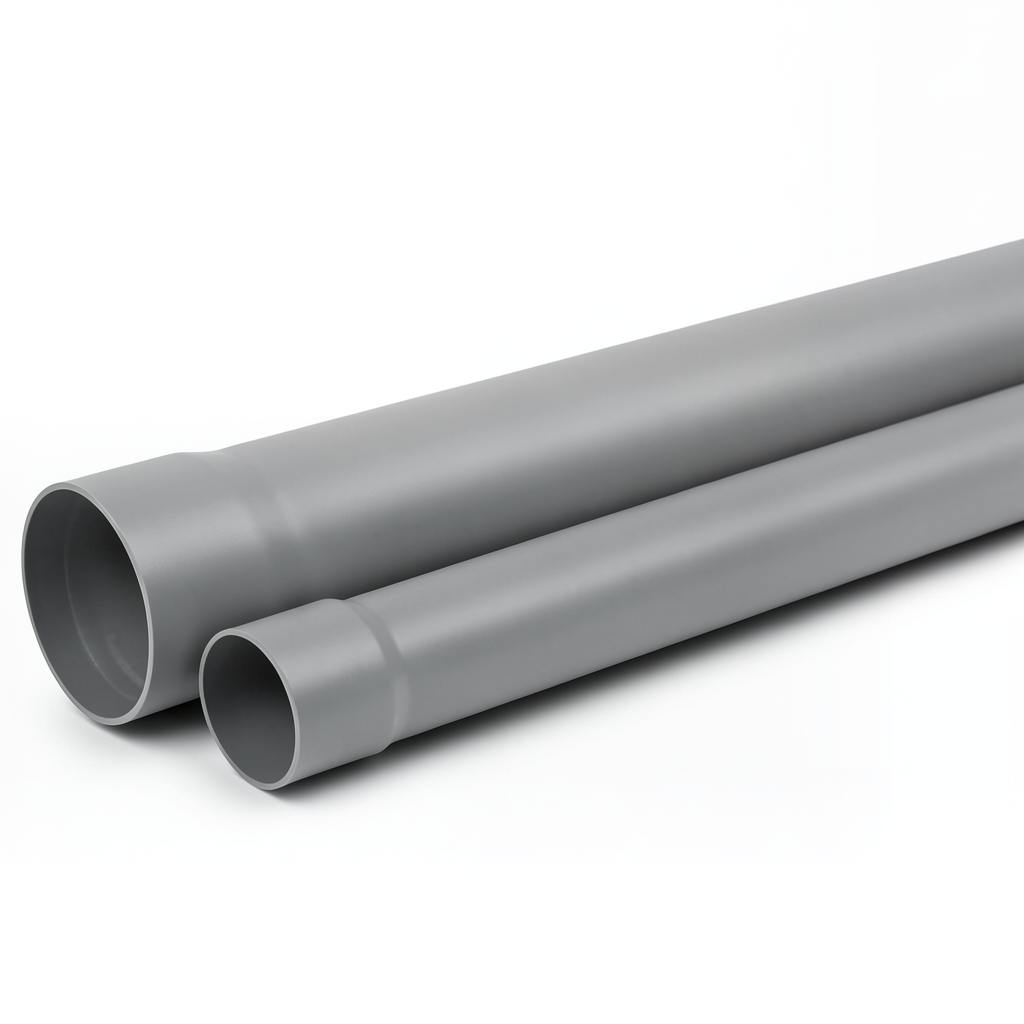 UPVC Pipe SDR 26 PN 10 Bar Size 225 mm Thickness 8.6 mm Gray Color