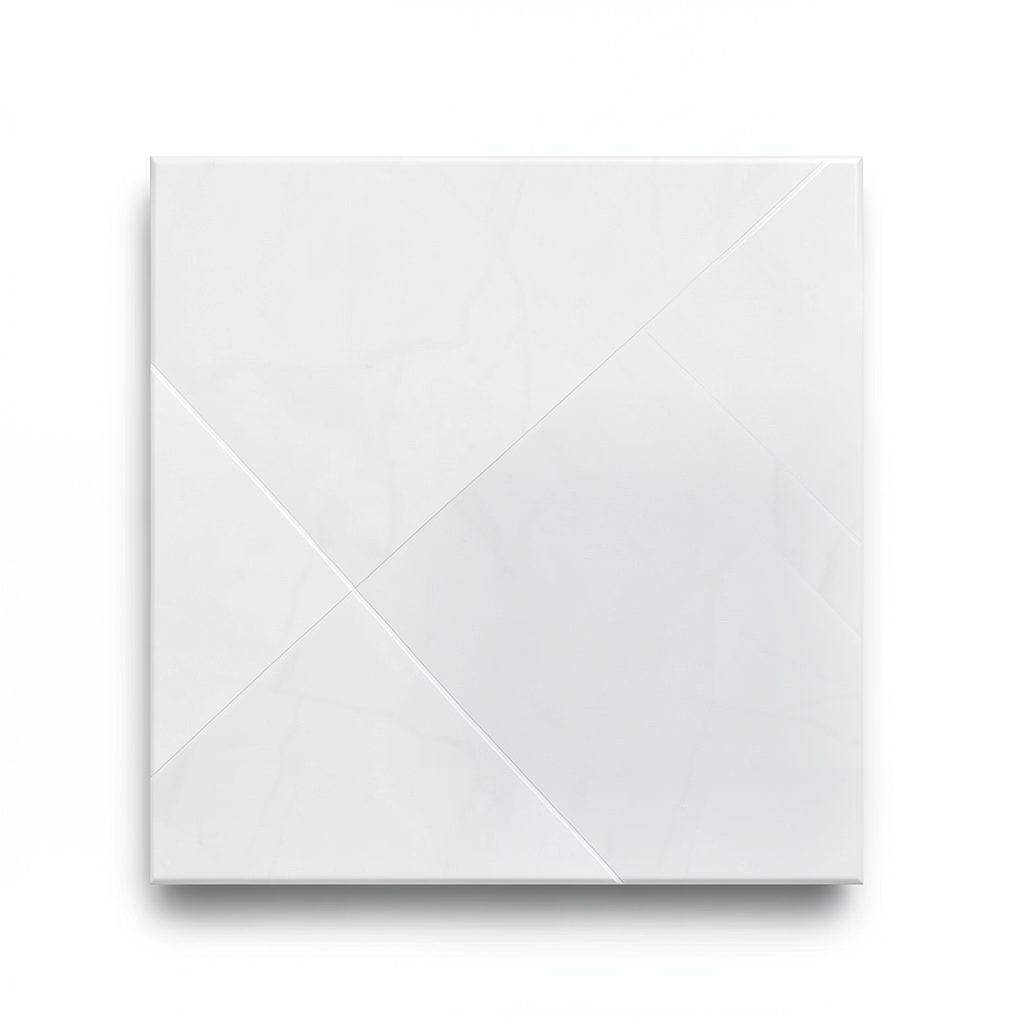 ارضيات بورسلين 60×60×0.9 سم، لون أبيض، موديل ستاتاريو