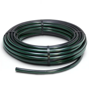 HDPE Plastic Coil Pipe PN 10 Bar PE 80 OD 160 mm SDR 13.6 Black with Green Stripes
