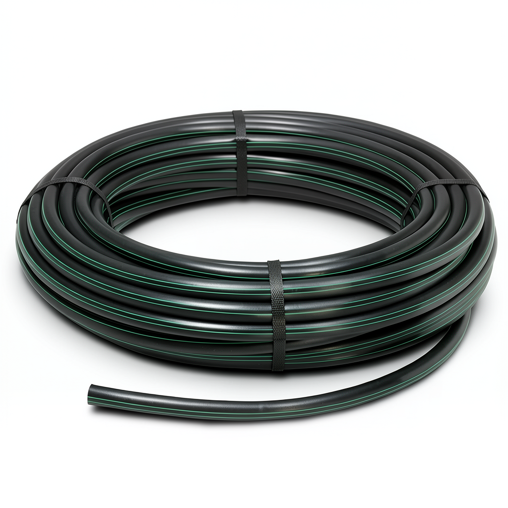 لفة أنابيب HDPE ضغط 6 بار PE 80 قطر خارجي 90 مم SDR 22 لون أسود
