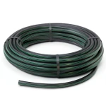 لفة أنابيب HDPE ضغط 12.5 بار PE 80 قطر خارجي 63 مم SDR 11 أسود مع خطوط خضراء