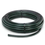 لفة أنابيب HDPE ضغط 10 بار [PE 80] قطر خارجي 160 مم SDR 13.6 لون أسود مع خط أخضر