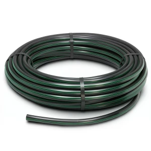 HDPE Plastic Coil Pipe PN 12.5 Bar PE 80 20 mm SDR 11 Black Green Stripes