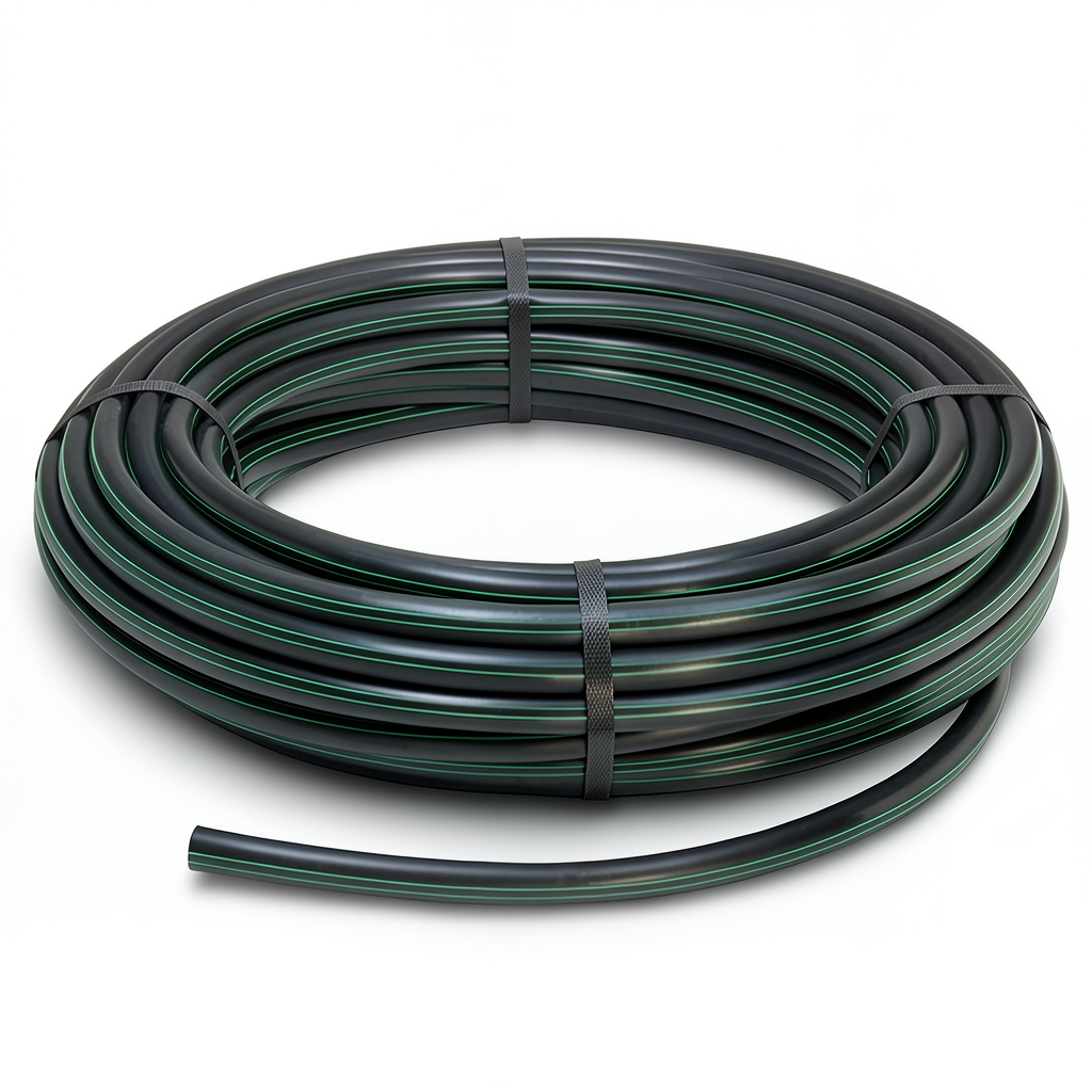 لفة أنابيب HDPE ضغط 6 بار PE 80 قطر خارجي 90 مم SDR 22 لون أسود