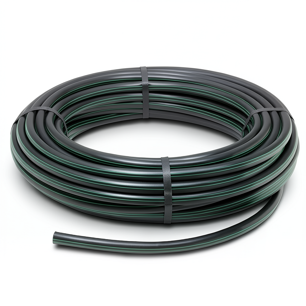 HDPE Polyethylene Plastic Coil Pipe Pressure 6 Bar PE 80 Size OD 140 mm SDR 22 Black